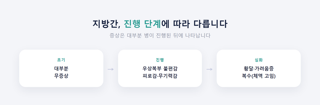 지방간 단계별 증상